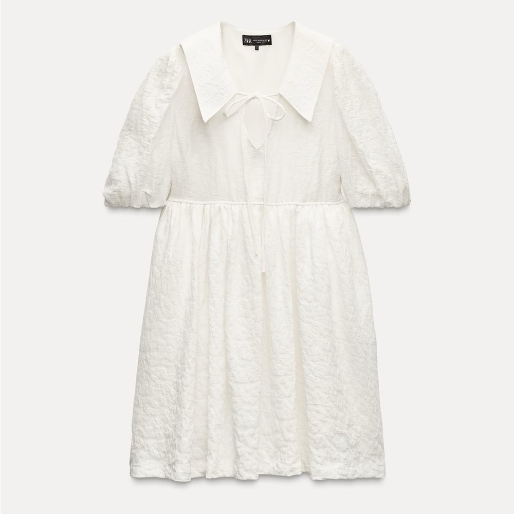 Zara voluminous jacquard dress